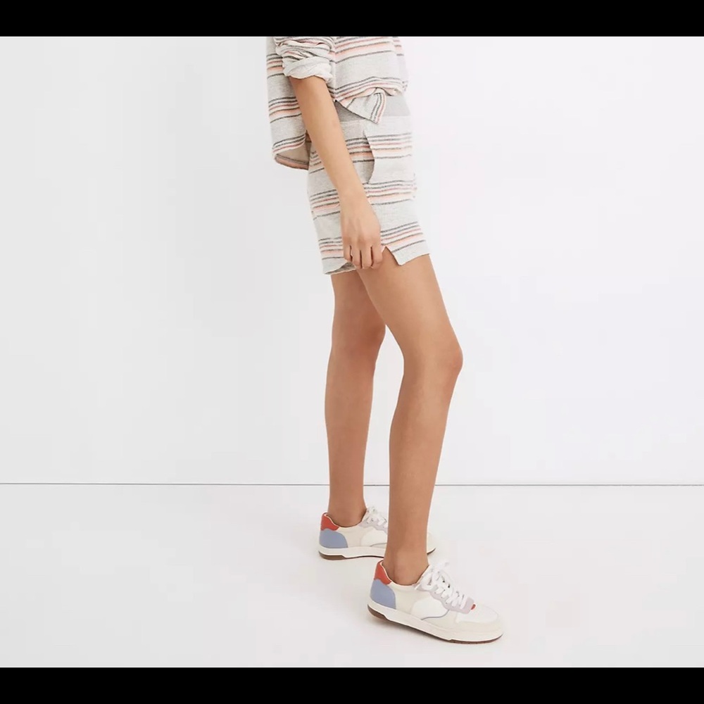 NWT Madewell MWL Stitched-Pocket Sweatshorts in Sorrento Stripe